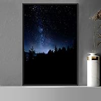 Framed Canvas Wall Art Night View Landscape Canvas Prints Home Artwork Decoration for Living Room,Bedroom - 16x24 inches