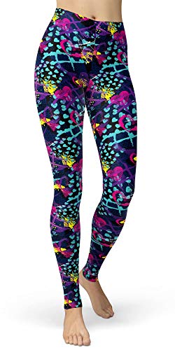 Image of sissycos Women's 80s Leggings Neon Artistic Splash Printed Pants