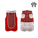 Easiestsuck Warm Dog Jacket, Dog Apparel with Plus Fleece Neckline,Windproof Water Repellent Cozy Cold Weather Dog Coat Lining Winter Dog Thick Vest for Outdoor Small Medium Large Dogs