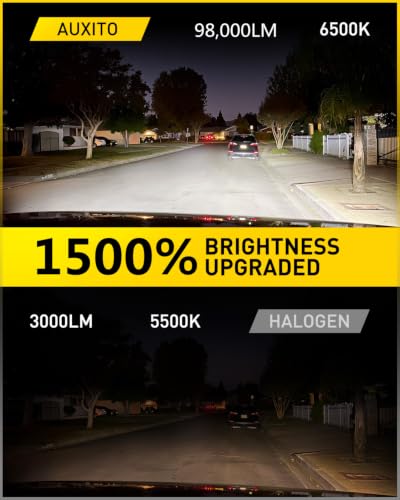 Image of AUXITO H7 Bulbs 98,000LM 1500% Brighter 6500K White, Plug and Play,2PCS