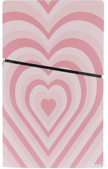 Skinit Decal Gaming Skin Compatible with PS5 Slim Digital Edition Console - Pink Heart Pattern Design