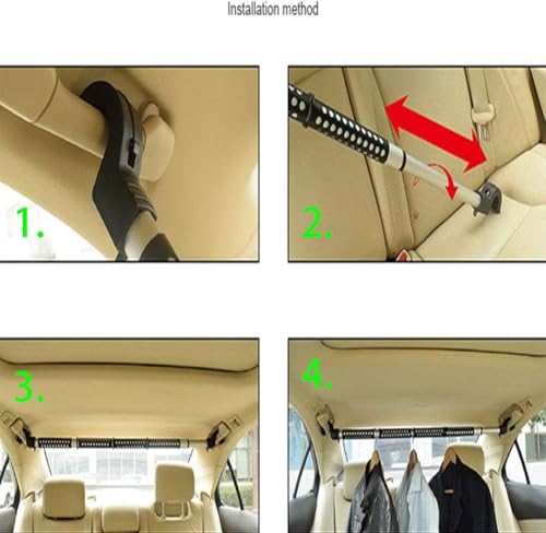 Image of Oshotto Car Telescopic Clothes Hanger Bar, Car Clothes Rod Bar, Heavy-Duty Non-Slip Rubber Clothes Bar For All Cars