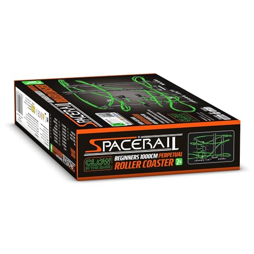 CKB LTD Space Rail Perpetual Rollercoaster Glow in The Dark Level 2 - Marble Roller Coaster Run DIY Track Build Kit Space Rail Track Run