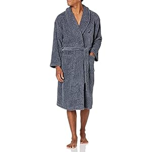 Nautica Men’s Long Sleeve Cozy Soft Plush Shawl Collar Robe
