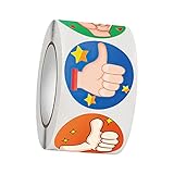 500Pcs Reward Stickers for Teachers Crafts Thumbs Up Sticker Label Scrapbook DIY Cute for Holiday Present Package Baking Birthday Children, Dia 1inch