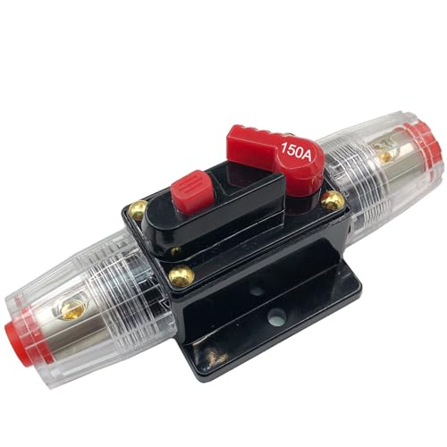 SPTSSWET KFZ Sicherungshalter 150A Inline-Leistungsschalter Reset-Sicherung 12V-24V DC für den Schuâ€¦ – Miniatur