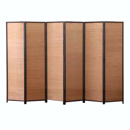 6 Paneles Biombo De Bambú Natural 200X300cm, Separador De Ambientes Interior, Biombo Plegable Portatil, Separador De Espacios para Salon, Separador Habitación Dormitorio