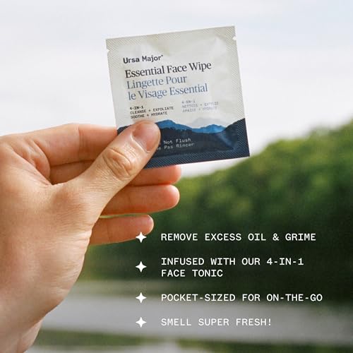 Ursa Major Essential Face Wipes | Natural, Biodegradable, Cruelty-Free | Cleanse, Exfoliate, Soothe and Hydrate | Individually Wrapped | 20 Count - Image 5