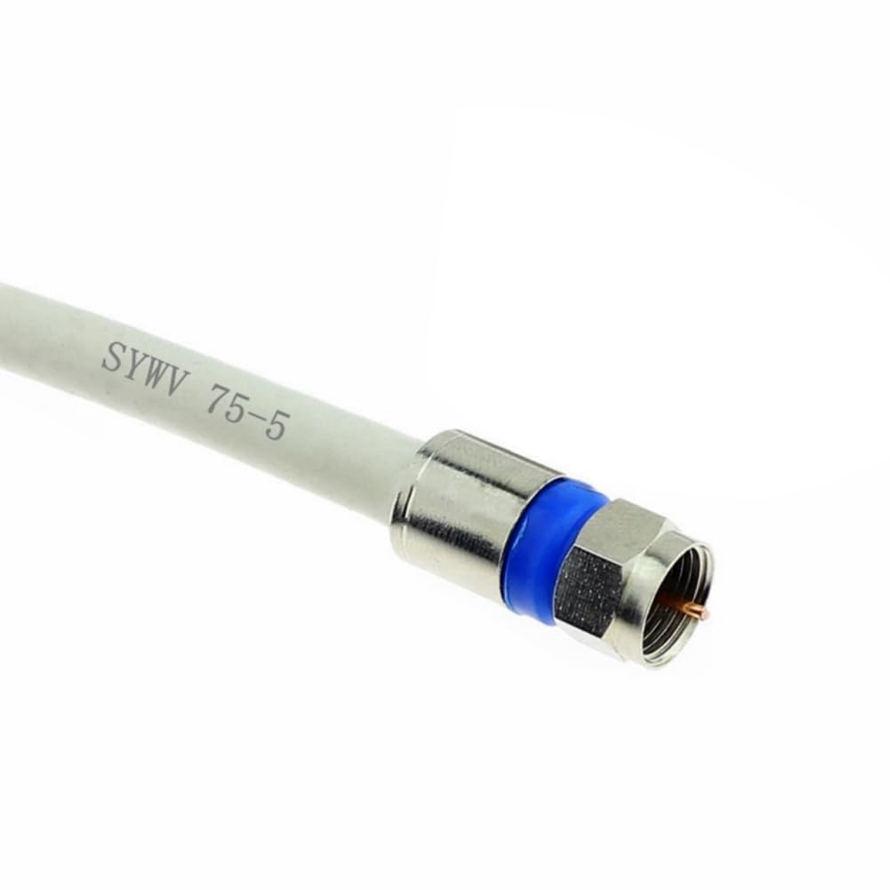 Lot de 100 câbles TV britanniques étanches 75-5 RG6 extrudé F - Connecteur universel B blindé 24