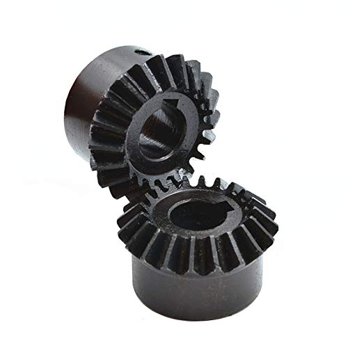 MKSIWSA Industry 2mod 20/25/30 Teeth Bevel Gear 90 Degree Pinion Carbon Steel Hard Tooth Surface 1:1 Gear for CNC Machine (Number of Teeth : 25T hole12mm keaway4)