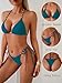 swimall Women's Thong Bikini Set Sexy String High Cut Triangle Swimsuit Two Piece Brazilian Bathing Suit - 505 - Blue Green - Small