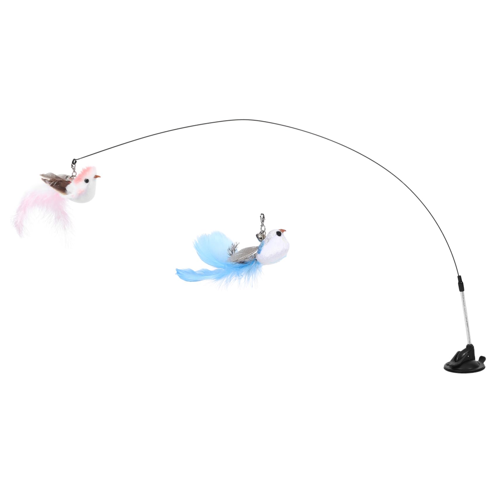 YARNOW 2 Set Bastoncino Per Gatti a Ventosa Giocattoli Per Animali Domestici Per Gatti Giocattoli Interattivi Per Per Indoor Roba Da Filo Di Acciaio