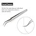 Best Tweezers for Eyelash Extension - Straight and Curved Pointed Tweezers - Professional Stainless Steel Precision Tweezers set - 2 Pcs - Silver - by Nipoo