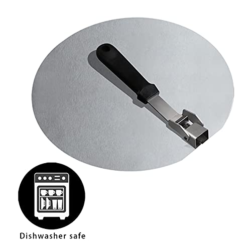 Roponan Pizza Peel, Round Pizza Paddle, Stainless Steel Pizza Spatula with Foldable Handle for Baking Homemade Pizza and Bread