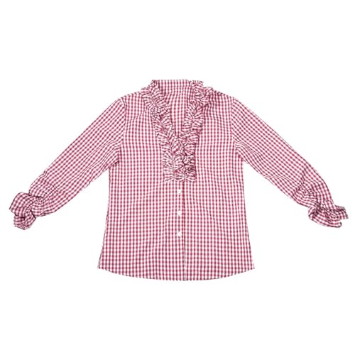 Blouse dirndl blanche col montant chic pour fête - 3