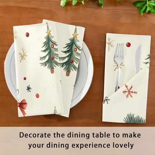 Servilletas de Tela con Estampado de Árbol de Navidad x6 miniatura 7