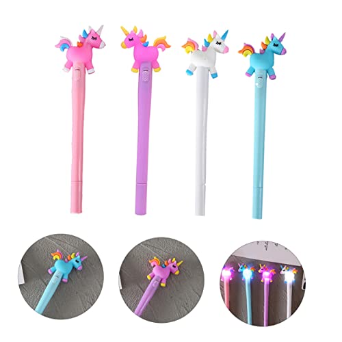 Angoily 4pcs bolígrafos portátiles luminosos diseño adorable miniatura 4