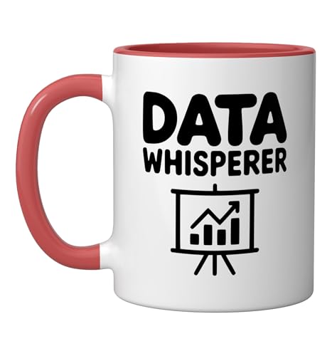 Data Whisperer - Funny Data Analyst Ceramic Mug, Red/White