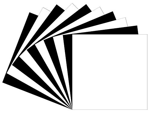 10 Matte Black & White Oracal 631 Vinyl Sheets, Removable Adhesive Backed Vinyl Sheets, Craft Vinyl Sheets for Indoor/Outdoor Marking, Lettering, Decorating, Wall Décor, Window Graphics For Any Cutter