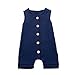 YWLINK Mono De Bebe,ReciéN Nacido Verano Mezcla De AlgodóN NiñO Sin Mangas Color SóLido Doblar Camisola Mono Lindo Ocio Y Confort Ropa De Bebe Fiesta CumpleañOs Regalo(Azul,18-24 meses/100)