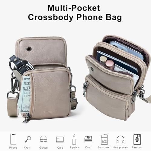 Image of Bluome Small Crossbody Purse for Women, Multi Pocket Travel Purses Crossbody Bag Shoulder Handbags with Adjustable Strap