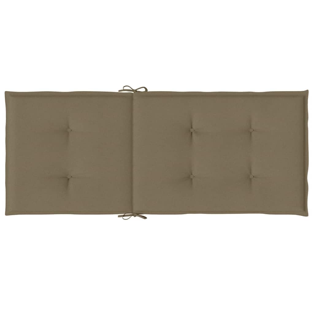 ShGaxin Cojines Silla Respaldo Alto 4 uds Tela Taupe Melange 120x50x4cm, Cojines para Butacas De Jardin, Cojines Sillas Cocina, Cojines para Sillas De Terraza, Cojin Silla Exterior - 4002437