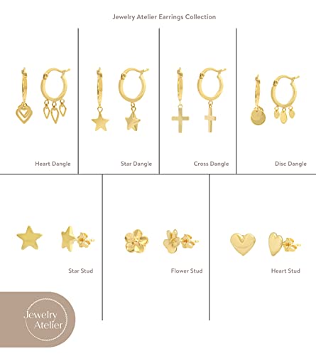 Jewelry Atelier Gold Filled Stud & Dangle Earrings Collection - 14K Solid Yellow Gold Filled Stylish Earrings for Women with Different Occasions & Styles 5