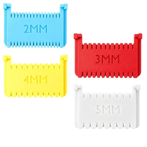 4PCS Clip-On Sewing Ruler Hand Edge Stitch Lock and Sewing Gauge Stitch Guide for Hand Sewing Quilting Templates with 2mm 3mm 4mm 5mm Spacing for DIY Craft Projects