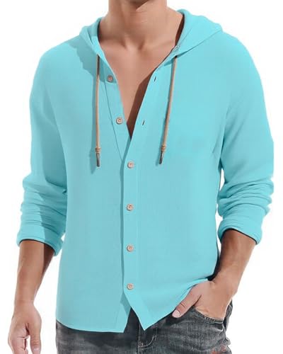 Mens Short Sleeved Shirt Hooded Casual Top Open Collar Shirt