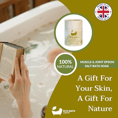 Image of Eco Bath London Muscle and Joint Epsom Salt Bath Soak - Tube 8.8 oz (250 g), Made in UK, Magnesium Bath Salt with Eucalyptus