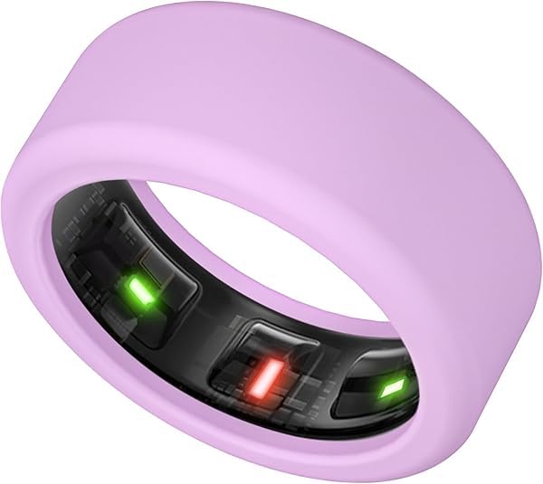 OJOS Silicone Ring Cover Compatible with Oura Ring Gen 3/ Gabit Ring, Round Ring Case Elastic Ring Protection Smart Ring Protector Sleeve Accessories (Purple, Small for 6/7/8/9/10)