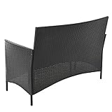 ESTEXO Polyrattan Gartenbank 2-Sitzer Schwarz - 4