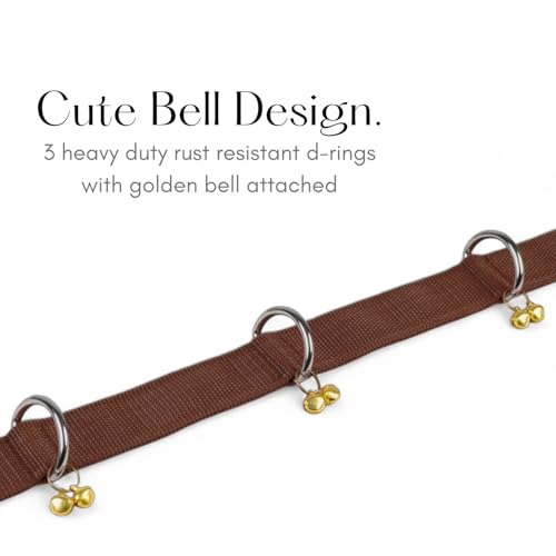 Image of Dog Neck Collar Belts and Leash for Medium Dogs, Dog Stylish Nylon Leash Belt with Bell - Beagle, Pug, Boxer, Shiba Inu, Tibetan Terrier, Indian Spitz (Medium, Brown)