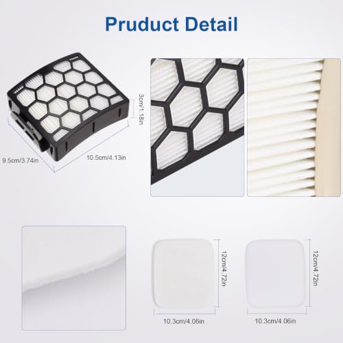 Image of Vacuum Filters Replacement for Shark Performance Lift Away UV850 UV900 Detect UV950 LA492 DuoClean Upright Vacuum - 2 HEPA Filter, 4 Foam & 4 Faux Felt Filters