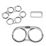 Fitede Instrument Dash Cover Kit Compatible with 2006-2022 Peterbilt 379 384 386 387 388 389 Center Gauge Cover (Chrome)