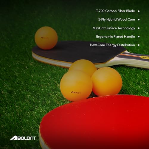 Boldfit Table Tennis Racquet Set Professional Table Tennis Set 2 Racquets & 3 Balls TT Bat and Table Tennis Balls for Home Ping Pong Ball & Racket with Grip Table Tennis Playset 2pcs Racket & 3 Balls 3 41EqOsmjYBL