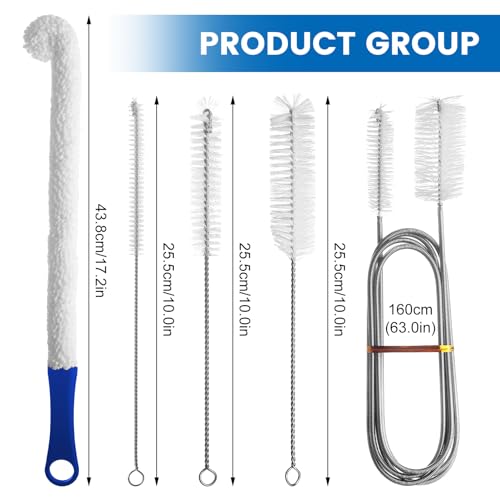 Reinigungsset Bürste, Premium Pfeifenreiniger Bürste zur Mühelosen Reinigung von Schwer Erreichbaren Bereichen in Wasserrohren, Flaschen, Ausgüssen, Aquarien und Mehr