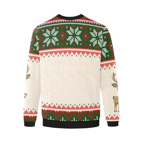 Custom Ugly Christmas Sweater with Face for Men Personalized Photo Name Sweatshirt for Family Couples Friends4