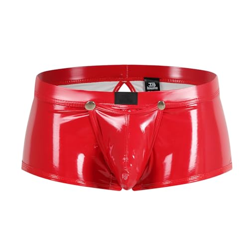 Tanga avec entrejambe ouverte aspect laqué brillant pour homme