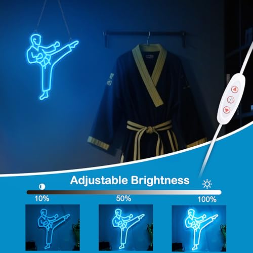 Image of Ammonite Karate Neon Sign, LED Neon Lights for Room Wall Table Decor Art, Men Karate Decor Light Birthday Xmas Gifts for Kids Boys Sports Fan