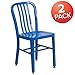 Flash Furniture Gael Commercial Grade 2 Pack Blue Metal Indoor-Outdoor Chair