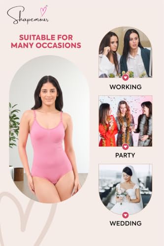 Image of SHAPEMOUR Thong Bodysuit for Women, Slimming Design Shapewear for Women, Tummy Control Body Shaper, No Steel Bones for All Day Comfort, Seamless Sculpting Bodyshaper