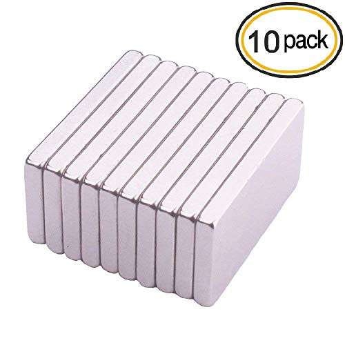 KAINSY 10 Stück Magnete, Stark Kräftig Neodym Viereckig Ziegel Magnete, Kühlschrank, Glas Magnetboards, Magnettafeln  20 x 10 x 2 mm