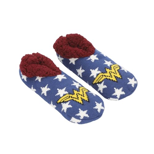 Bioworld Wonder Woman Themed Star Pattern Women's Slipper Socks2