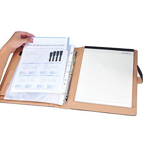 Padfolio - Resume Portfolio Folder - Pu Leather Business Portfolio Business Card Holder,File Pockets,Expandable Document Organizer Writing Pad. #TOP2