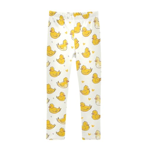 Kids High Waist Cute Yellow Rubber Duck Leggings for Toddler Girls 4T 202b5394