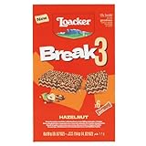 Loacker, Break3, Barrette Croccanti con Crema alle Nocciole 100% Italiane e Ripiene di Friabili Cialde Crispies, Senza Conservanti, Merenda e Snack, Confezione da 6 Monoporzioni da 19g (114g)