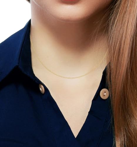 Prgislew 14K Gold Over 925 Sterling Silver Chain Necklace For Women , Prgislew Layering Necklaces 18 Inch 1.6Mm Cable Chain Necklace Sturdy & Shiny Women'S Gold Chain Necklaces Upgraded Spring-Ring Clasp Gold Plated Necklace thumb #4