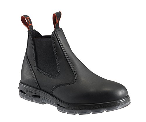 RedbacK Men's Work Boots UBBK Black Easy Escape Chelsea Bobcat Slip On Non Steel Toe Size UK9=US10
