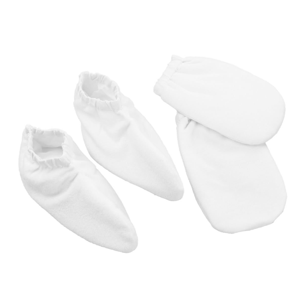 Healifty 2-pair Paraffin Foot Spa Gloves Insulated Thermal Mitts for Hand Foot Therapy Washable Spa Wax Liners White Cloth Polyester